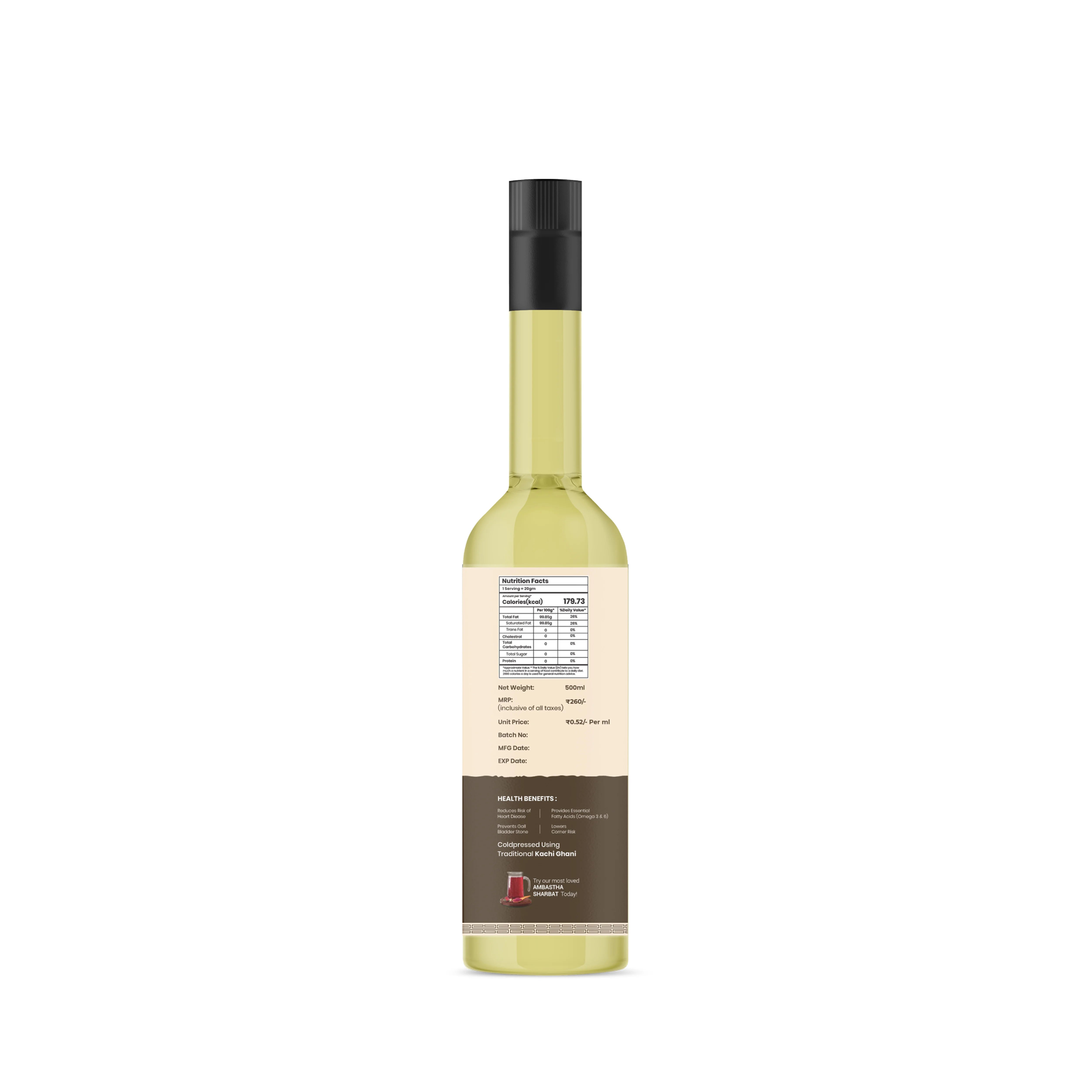 Cold Pressed Black Sesame Oil (Kachi Ghani)