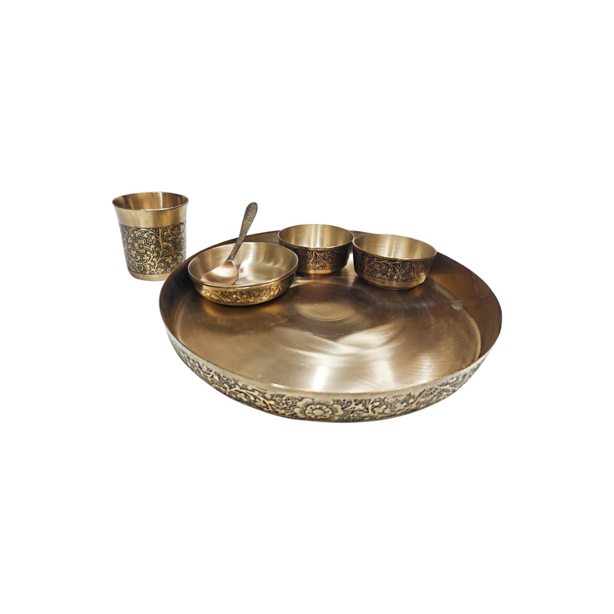 Bronze Dinner Set - Vintage | Oxidised Carving