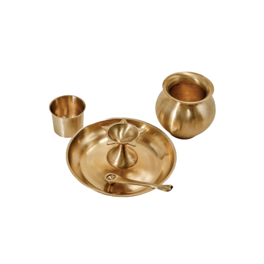 Bronze Pooja Set - Tarbhana with Kalash