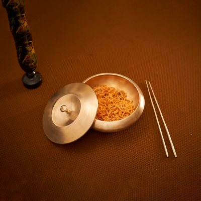 Bronze Handi with Lid - Apple