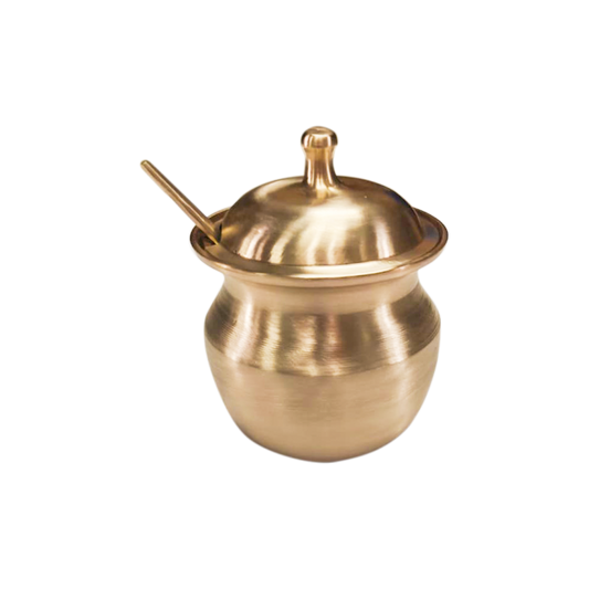 Bronze Loti for Ghee with Lid & Spoon