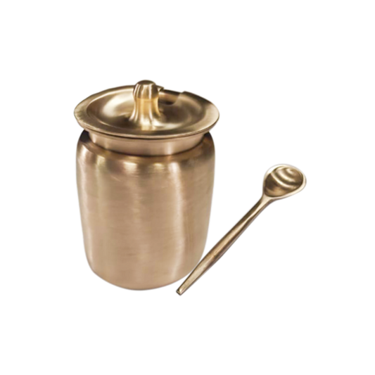 Bronze Loti for Oil with Lid & Spoon